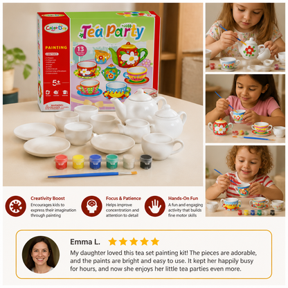 DIY Ceramic Tea Set Painting Kit for Kids