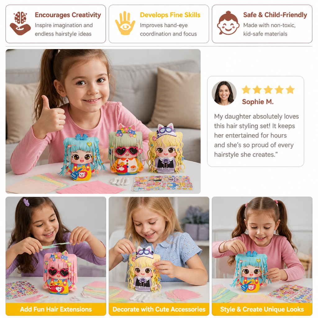 DIY Hair Stylist Craft Kit for Kids