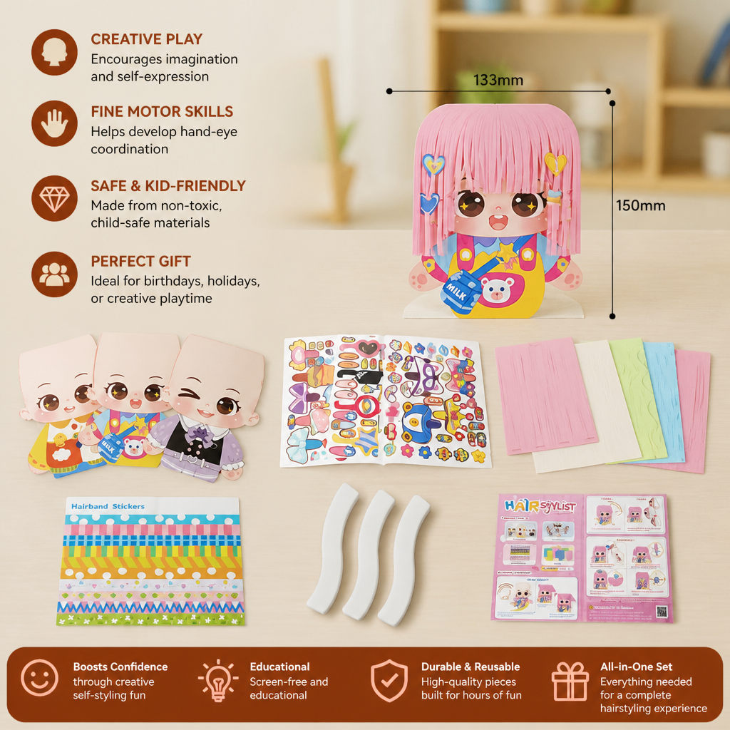 DIY Hair Stylist Craft Kit for Kids