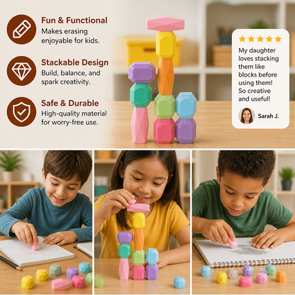 Stack & Build Gem Eraser Set