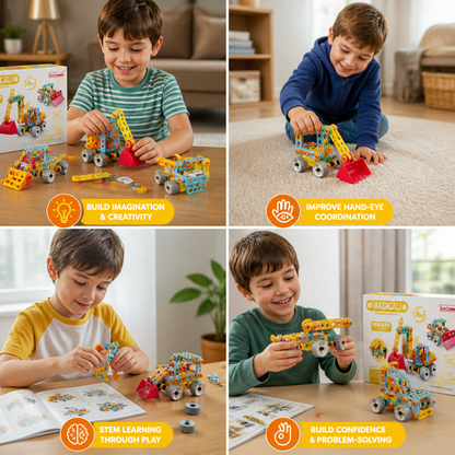 9-in-1 STEM Construction Vehicle Building Kit