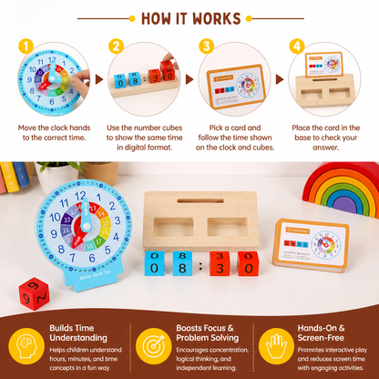 Educational Montessori Clock & Time Learning Toy