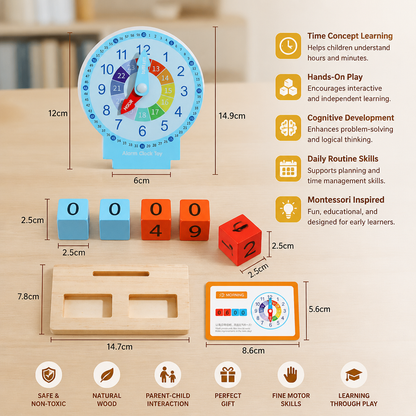 Educational Montessori Clock & Time Learning Toy