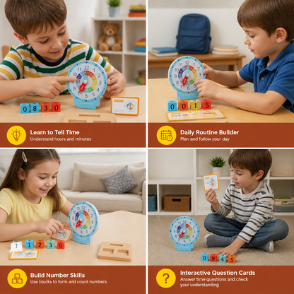 Educational Montessori Clock & Time Learning Toy