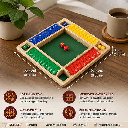 ShutTheBox Family Game 4 Player Set