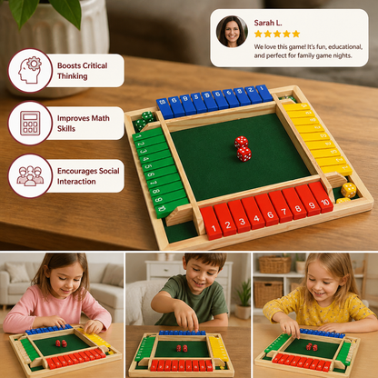 ShutTheBox Family Game 4 Player Set