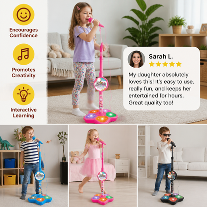 Kids Karaoke Machine with Microphone Stand – Singing Fun Set