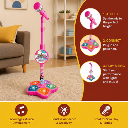 Kids Karaoke Machine with Microphone Stand – Singing Fun Set