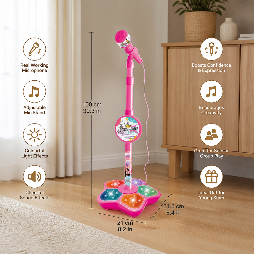 Kids Karaoke Machine with Microphone Stand – Singing Fun Set