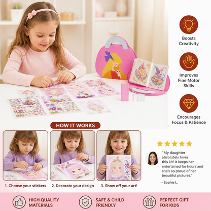 Princess Diamond Sticker & Makeup Art Kit – Glam Craft Set for Girls