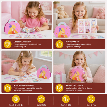 Princess Diamond Sticker & Makeup Art Kit – Glam Craft Set for Girls