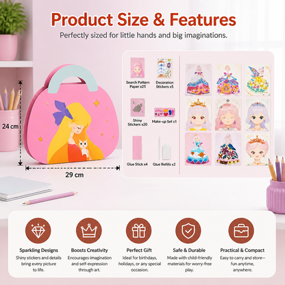 Princess Diamond Sticker & Makeup Art Kit – Glam Craft Set for Girls