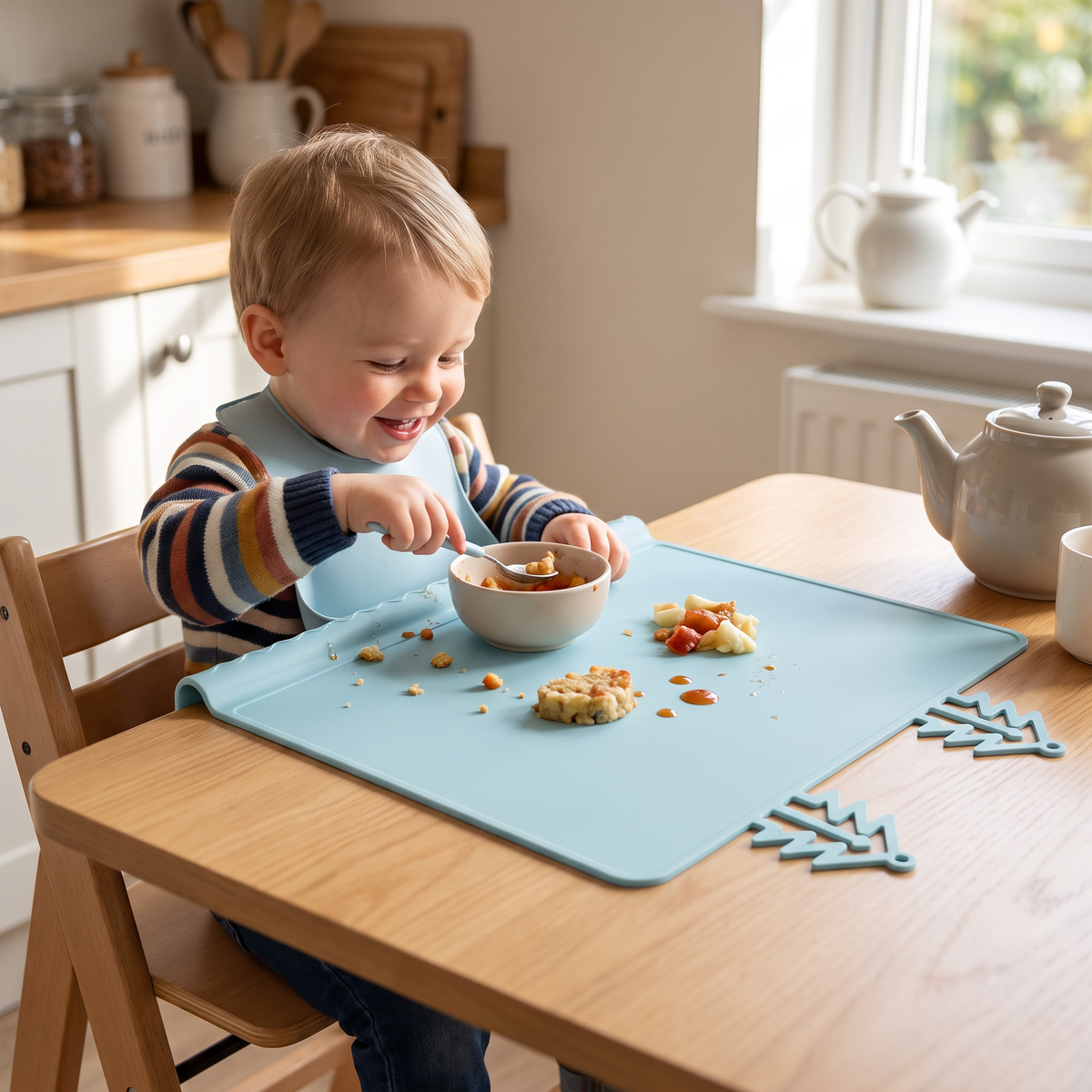 BabySafe Practical & Hygienic Silicone Baby Placemat with Raised Edge