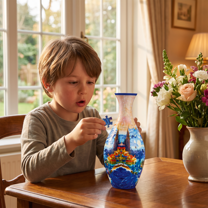 DIY 3D Jigsaw Puzzle Flower Vase