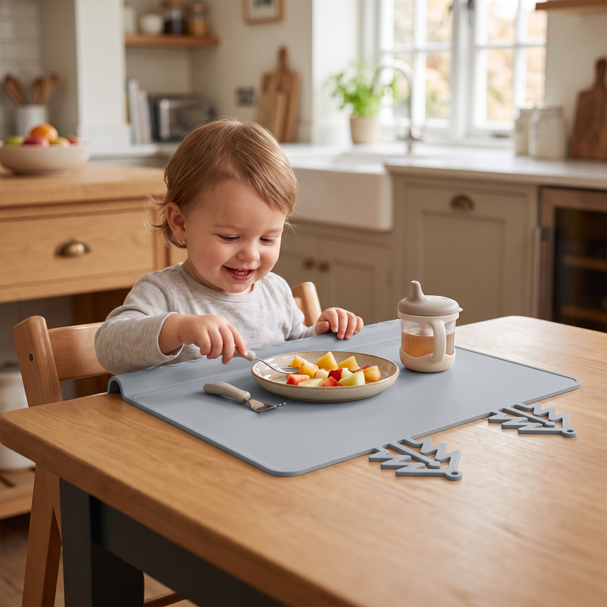 BabySafe Practical & Hygienic Silicone Baby Placemat with Raised Edge
