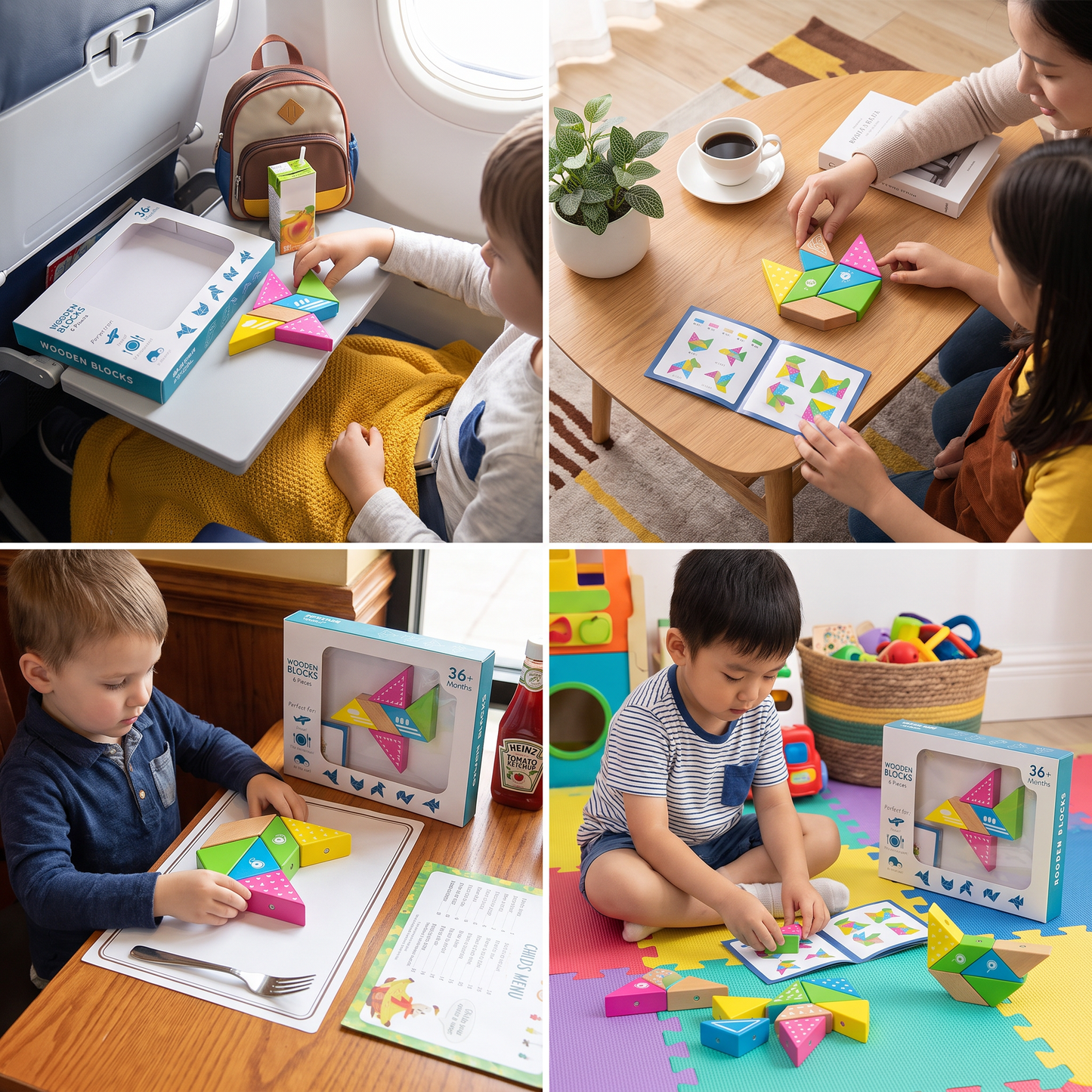 Magnetic Wooden Geometry  Puzzle Blocks