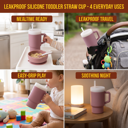 Leakproof Silicone Toddler Straw Cup
