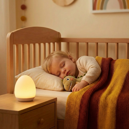 Egg-Shaped Silicone Night Light – Touch Control, 7-Colour Changing