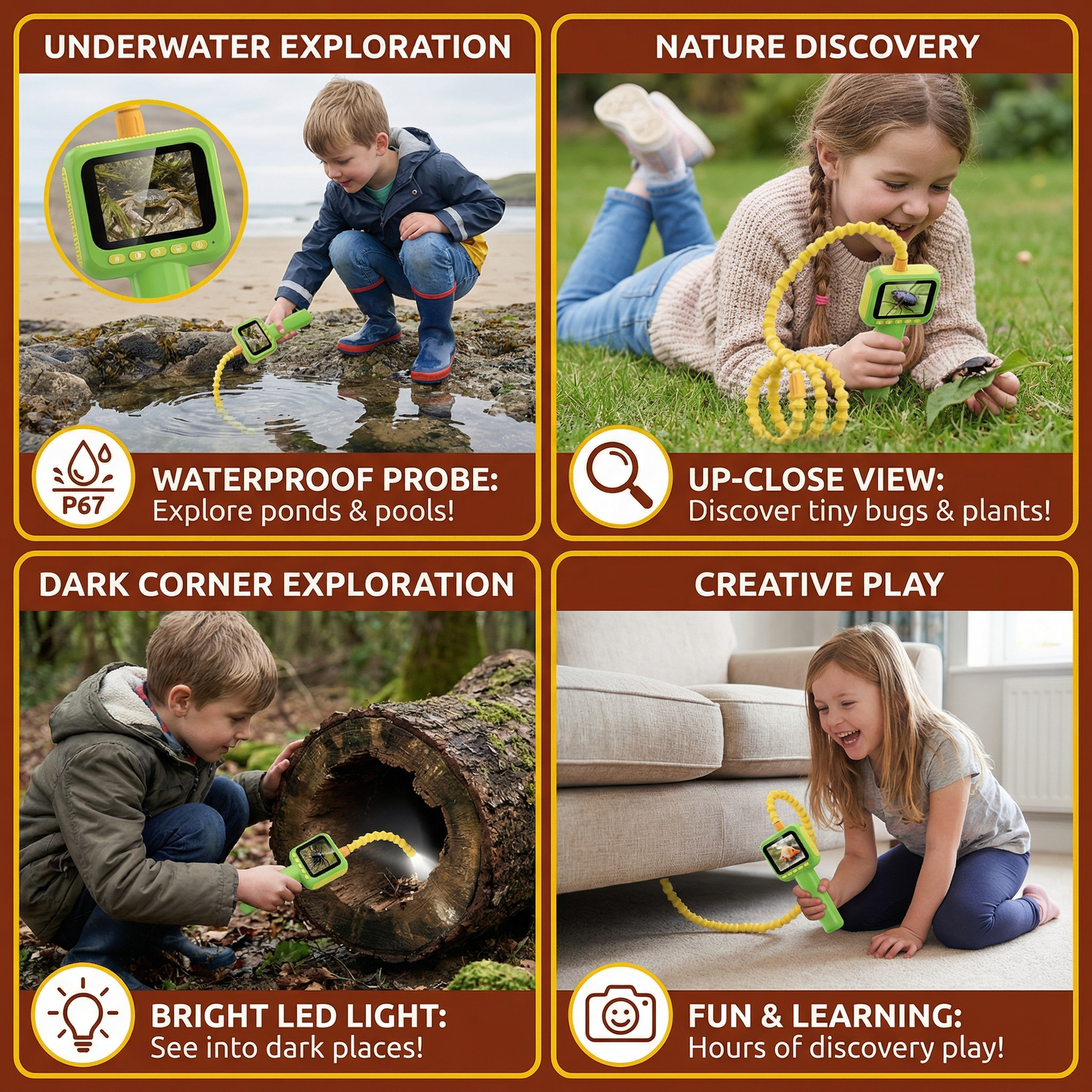 Kids Exploration Camera – Underwater & Nature Discovery Toy with Screen & Light