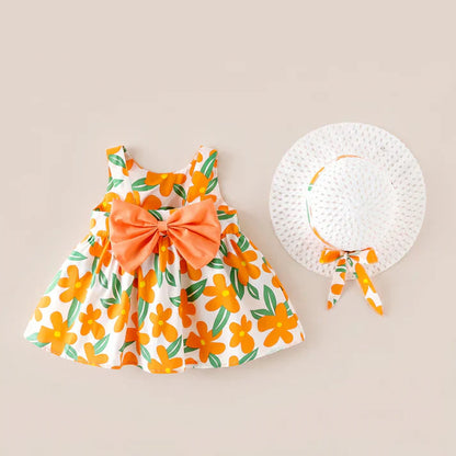 Sunny Blossom Bow Dress Set