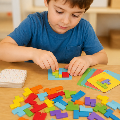 Wooden  Shape Matching Puzzle Family Game