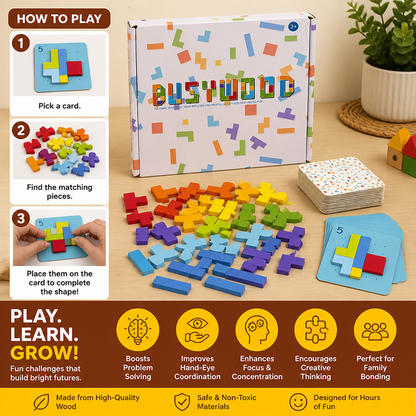 Wooden  Shape Matching Puzzle Family Game