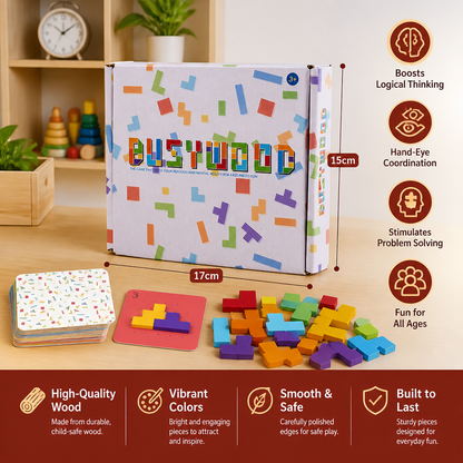 Wooden  Shape Matching Puzzle Family Game