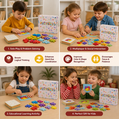 Wooden  Shape Matching Puzzle Family Game