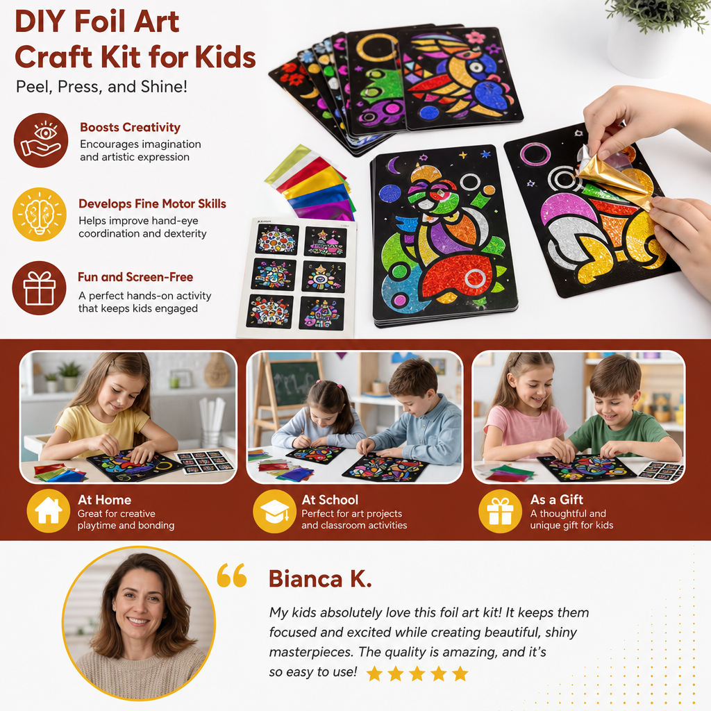 DIY Foil Art Craft Kit for Kids