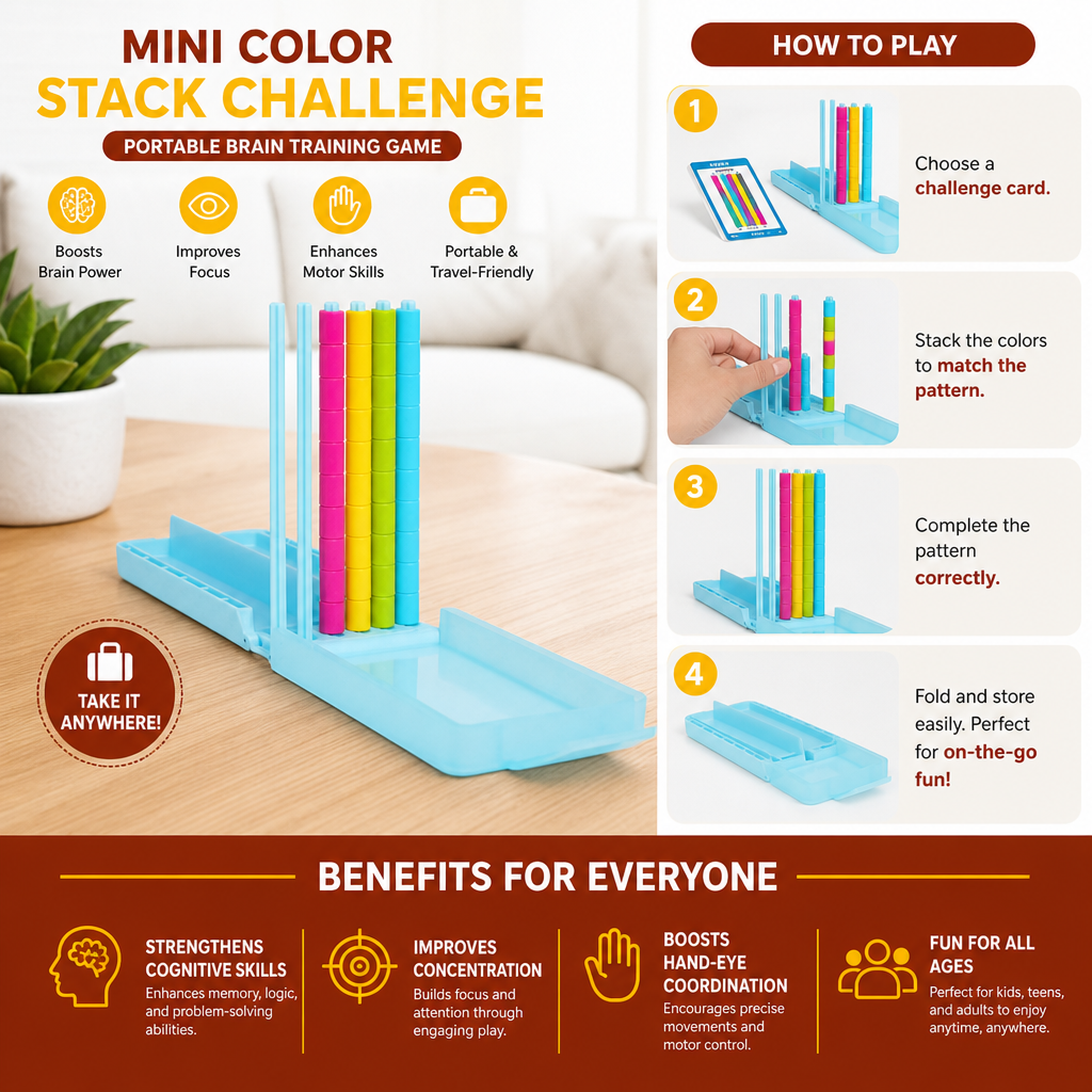 Mini Color Stack Challenge – Portable Brain Training Game