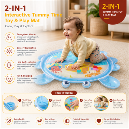 2in1 Interactive Tummy Time Toy & Play Mat