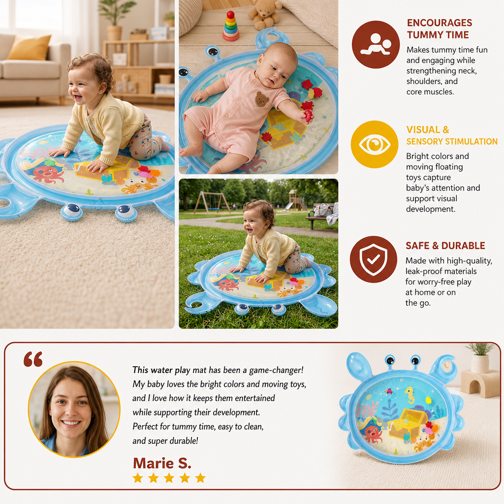 2in1 Interactive Tummy Time Toy & Play Mat