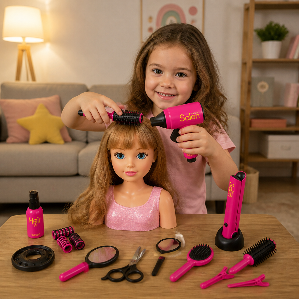 14-Piece Kids Hair Styling Salon Pretend Play Set