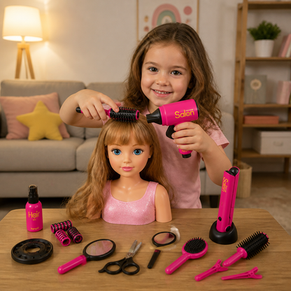 14-Piece Kids Hair Styling Salon Pretend Play Set