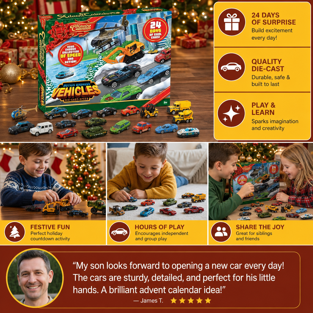 Christmas Die-Cast Car Advent Calendar for Kids