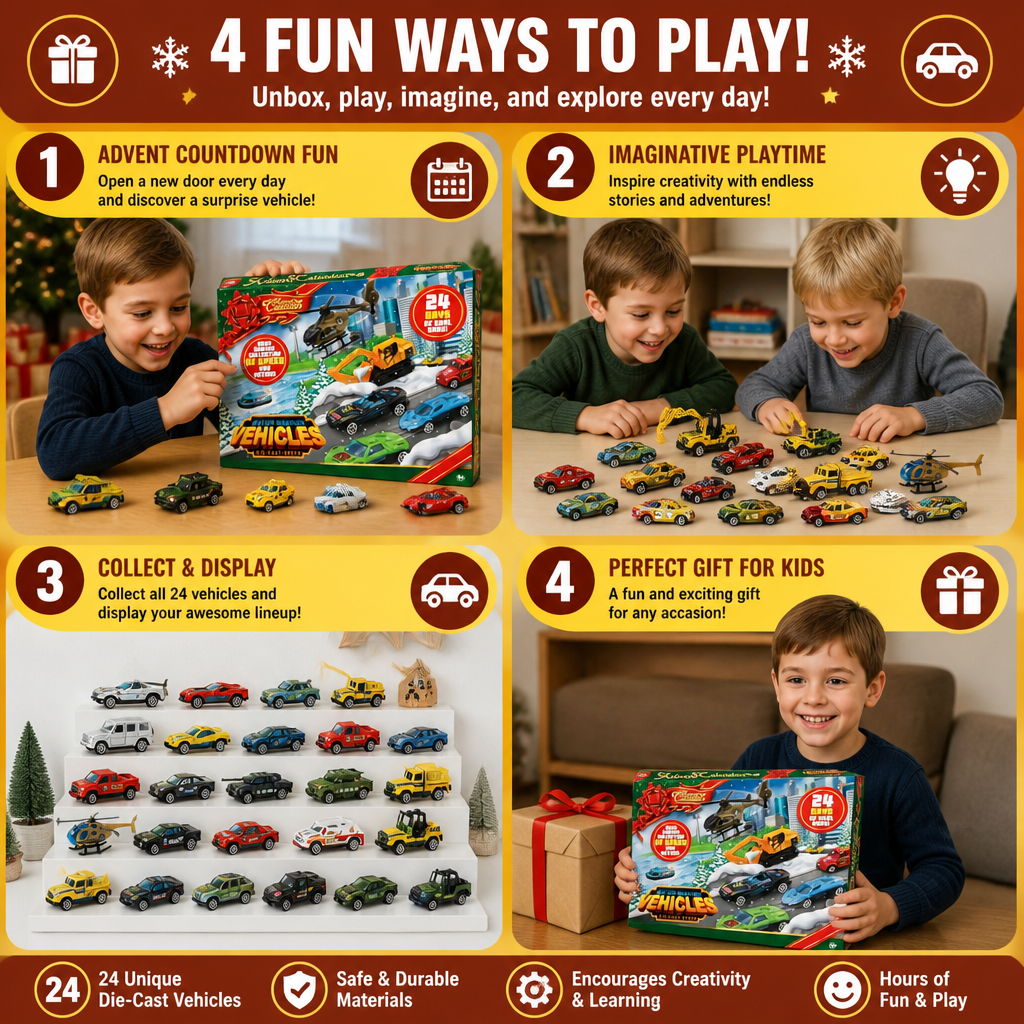 Christmas Die-Cast Car Advent Calendar for Kids