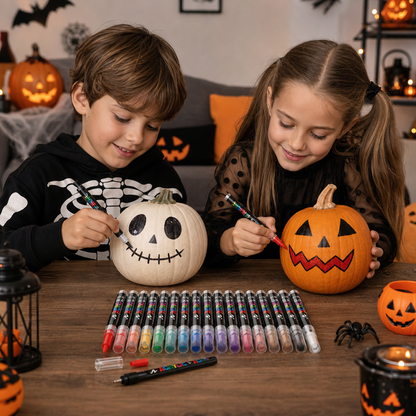 Dual-Tip Acrylic Paint Marker Set with Fine & Brush Tips