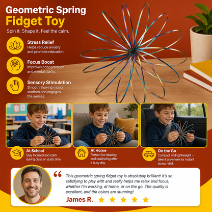 Geometric Spring Fidget Toy – Sensory Stress Relief Sculpture