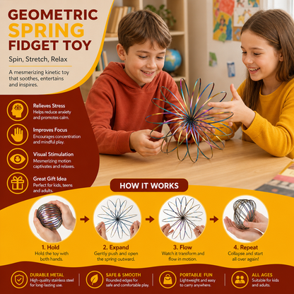 Geometric Spring Fidget Toy – Sensory Stress Relief Sculpture