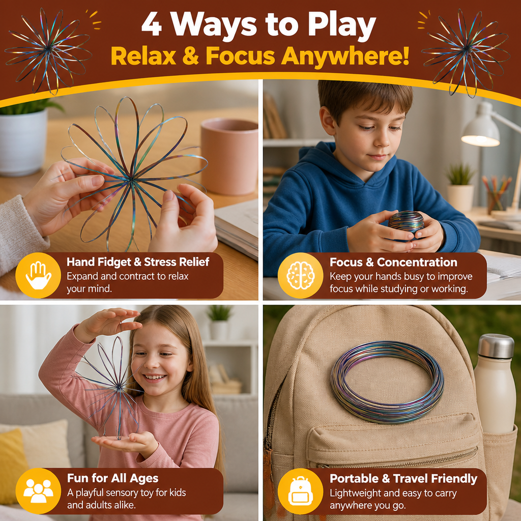 Geometric Spring Fidget Toy – Sensory Stress Relief Sculpture