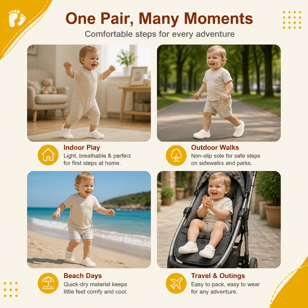 Comfortable Baby Shoes with Soft, Non-Slip Soles