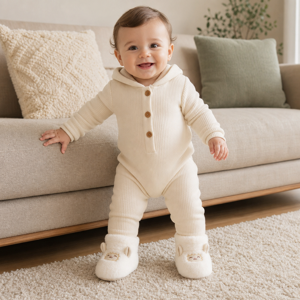 Warm & Cozy Fleece-Lined Baby Booties with Soft Non-Slip Soles