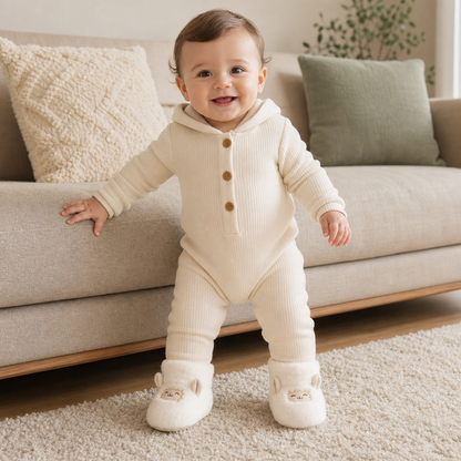 Warm & Cozy Fleece-Lined Baby Booties with Soft Non-Slip Soles