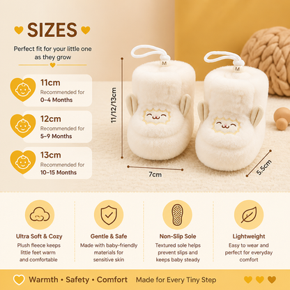 Warm & Cozy Fleece-Lined Baby Booties with Soft Non-Slip Soles