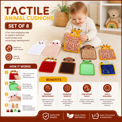 Tactile Animal Cushions (Set of 8)