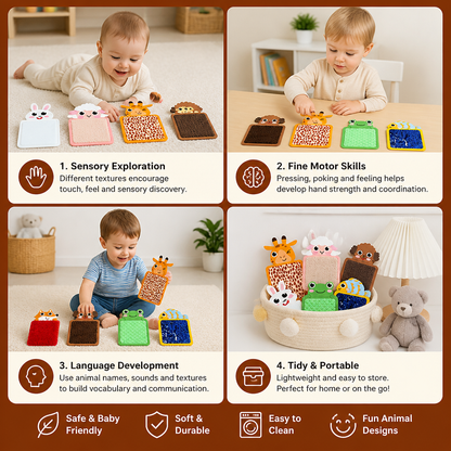 Tactile Animal Cushions (Set of 8)