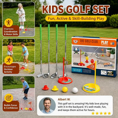 Kids Golf Set with Adjustable Clubs – Perfect for Backyard Play