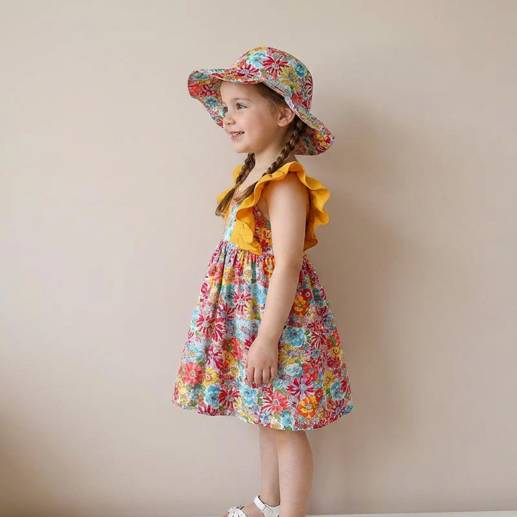 Wildflower Garden Dress Set & Hat