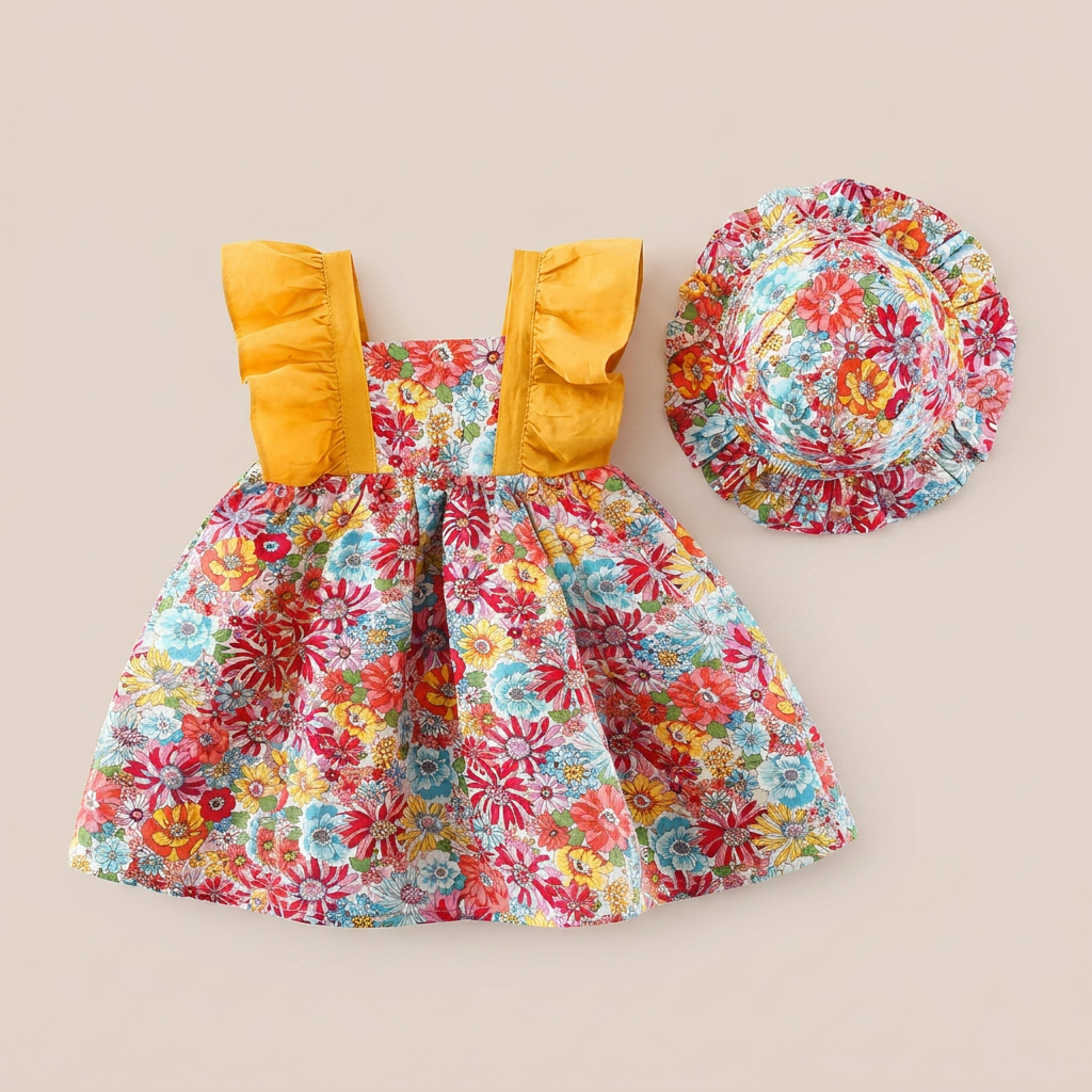 Wildflower Garden Dress Set & Hat