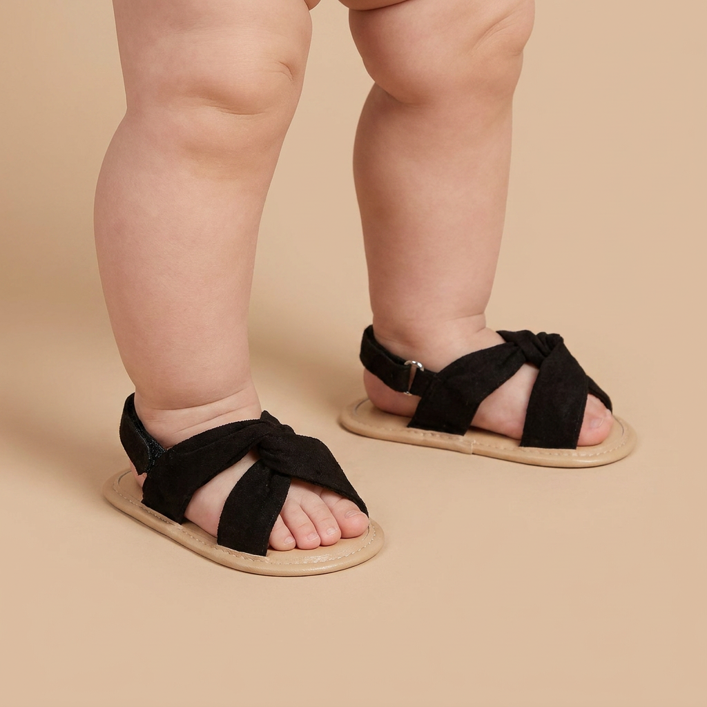 Knotted Cross-Strap Sandals